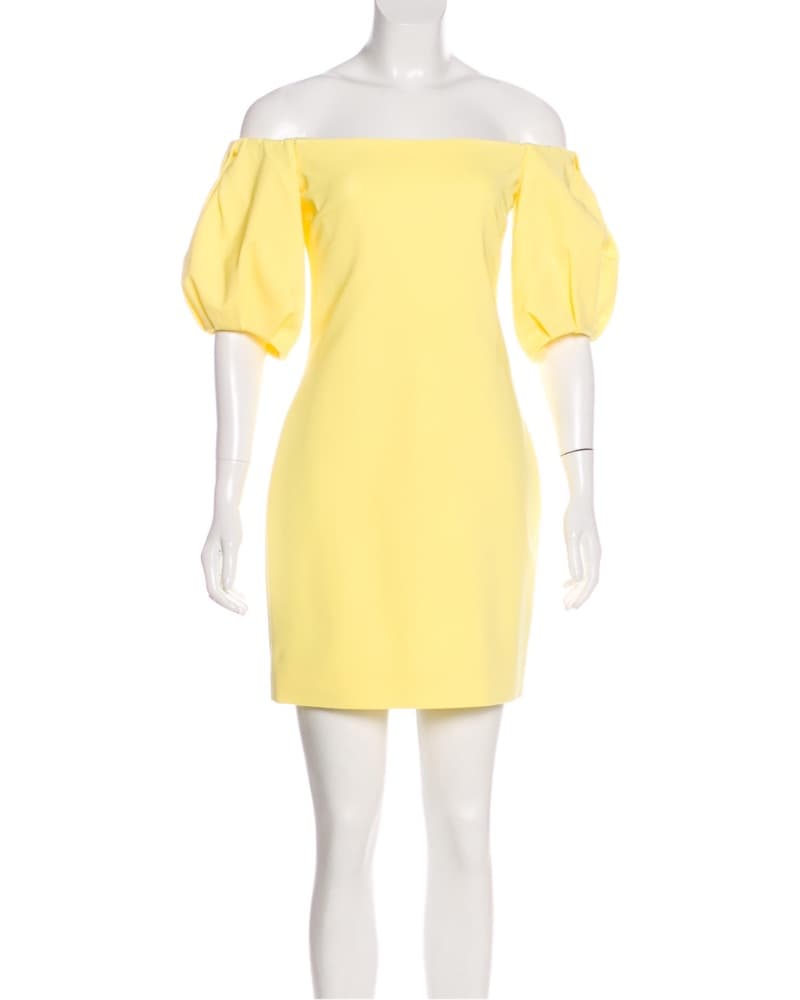 Cushnie Yellow Mini Dress - Image 1