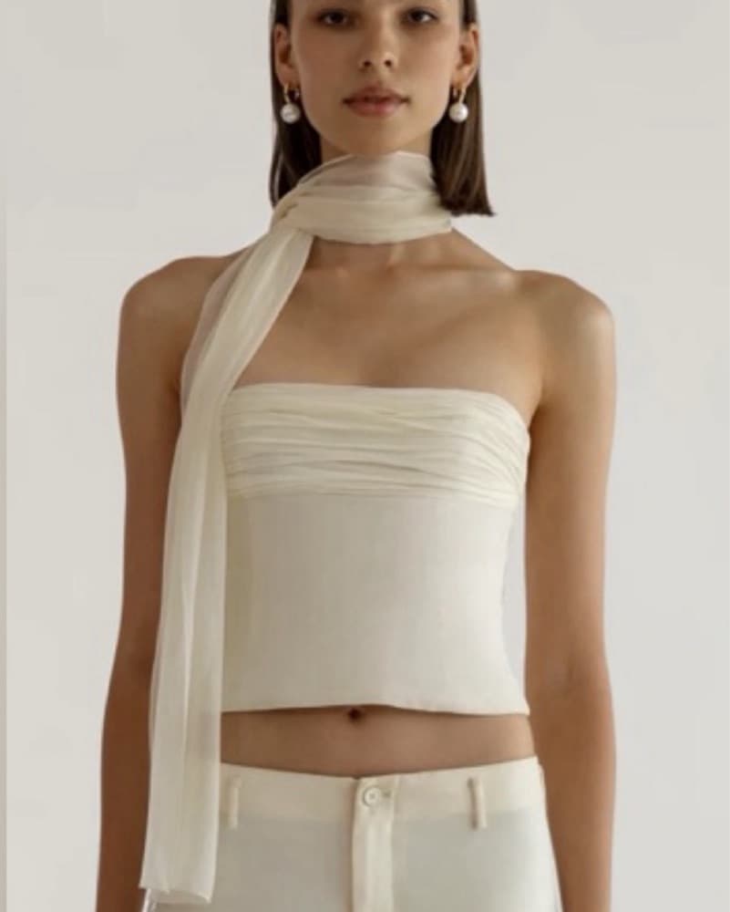 Orseund Iris chiffon Bustier Top & Scarf - Image 1