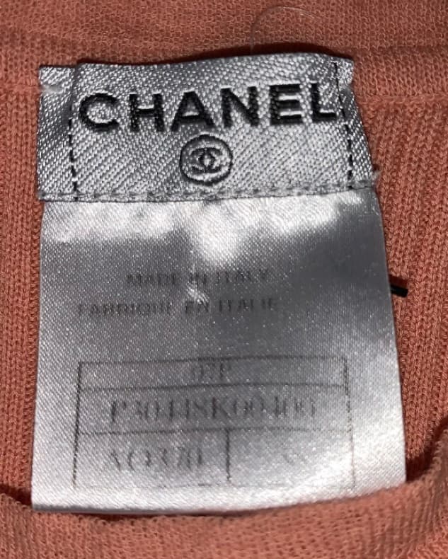 CHANEL size 38 peach cotton tank - Image 2