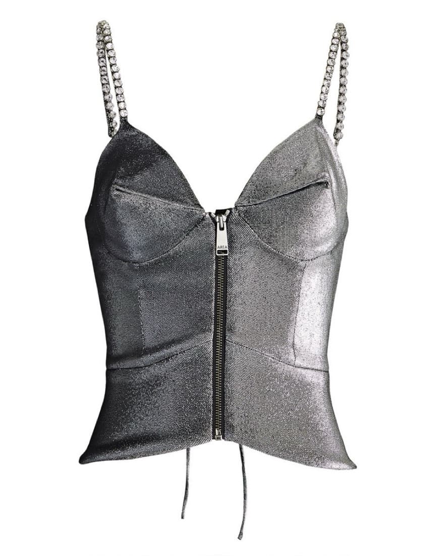 Silver AREA Corset with Crystal Straps - Image 2