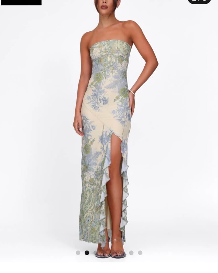 Tiger Mist Strapless Wedding Guest Dress - Image 1