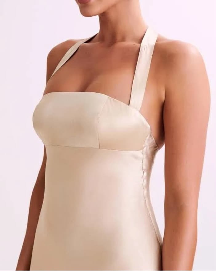 Meshki Champagne Halter Dress - Image 2