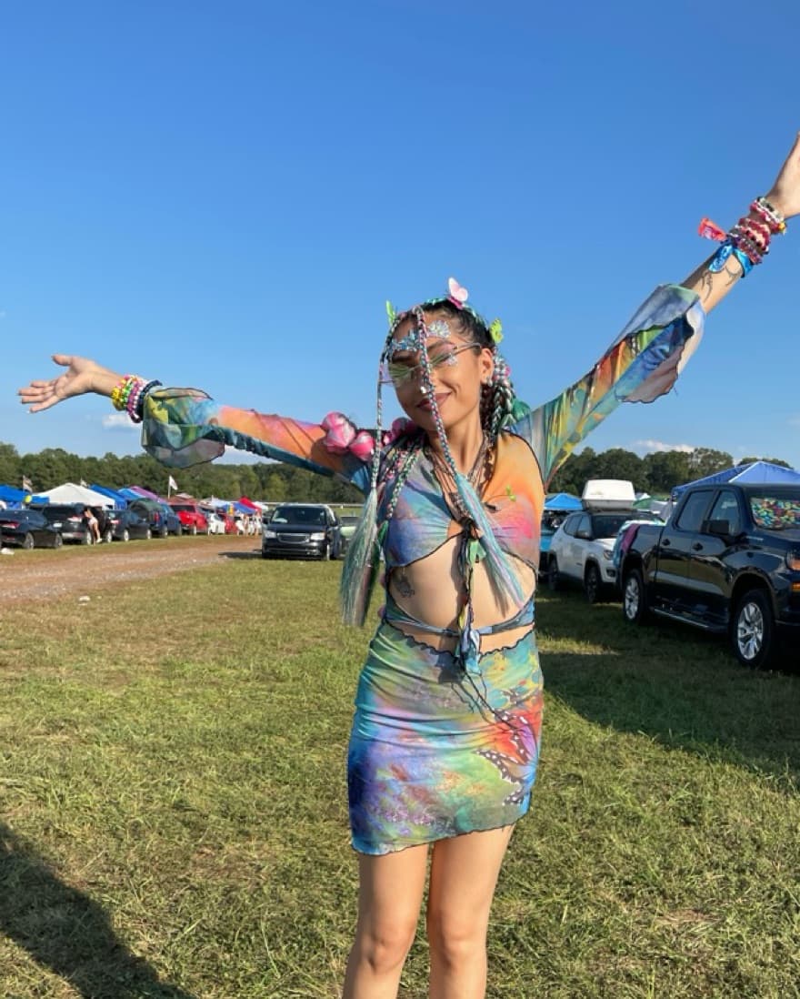 watercolor cut out dress - Image 1