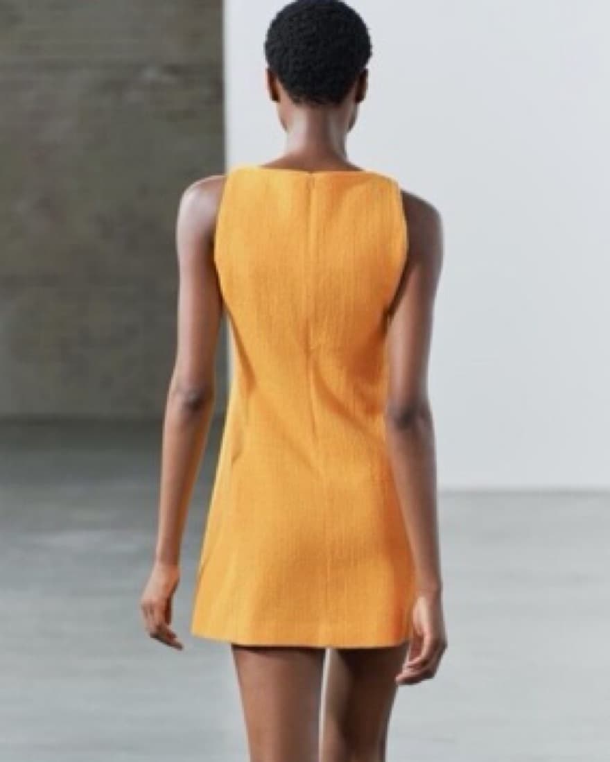 Zara Orange Mini Dress - Image 2