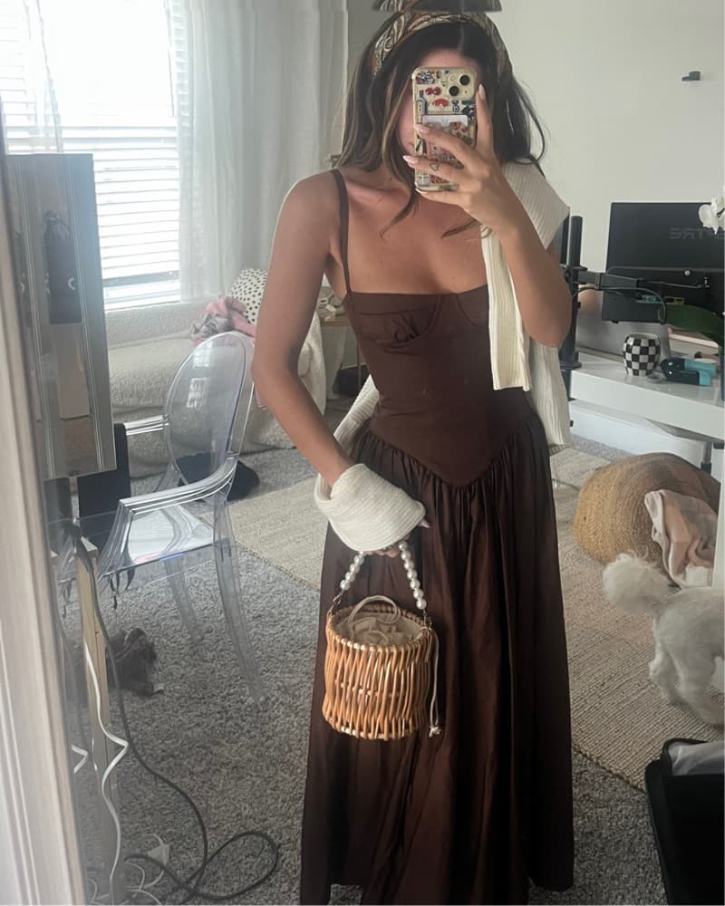 Emma Midi Dress In Brown Tularosa - Image 4