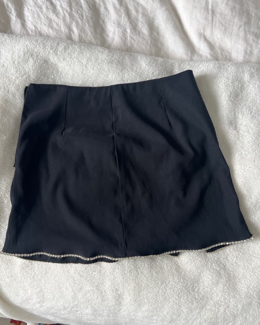 Vintage Black Sparkle Mini Skirt  - Image 2