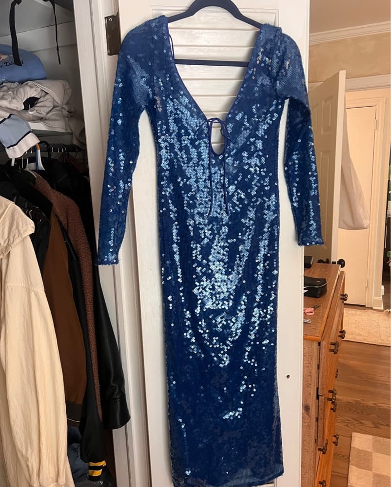 Bardot Blue Sequin Dress  - Image 2
