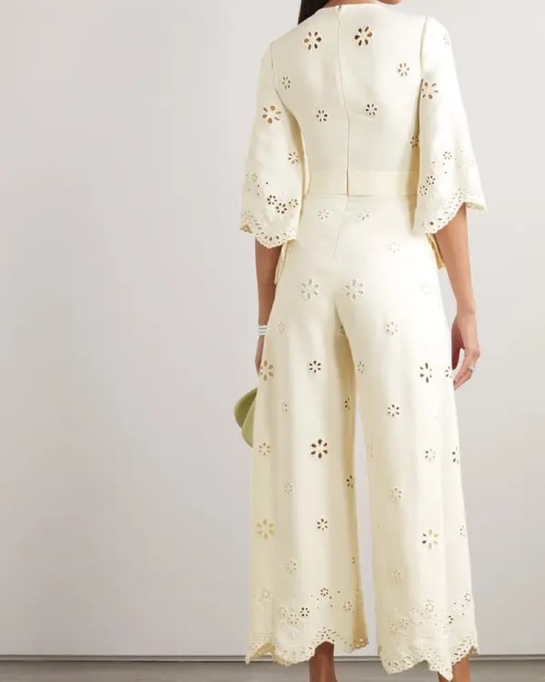 Elie Saab Lace-Paneled Cady Jumpsuit - Image 2