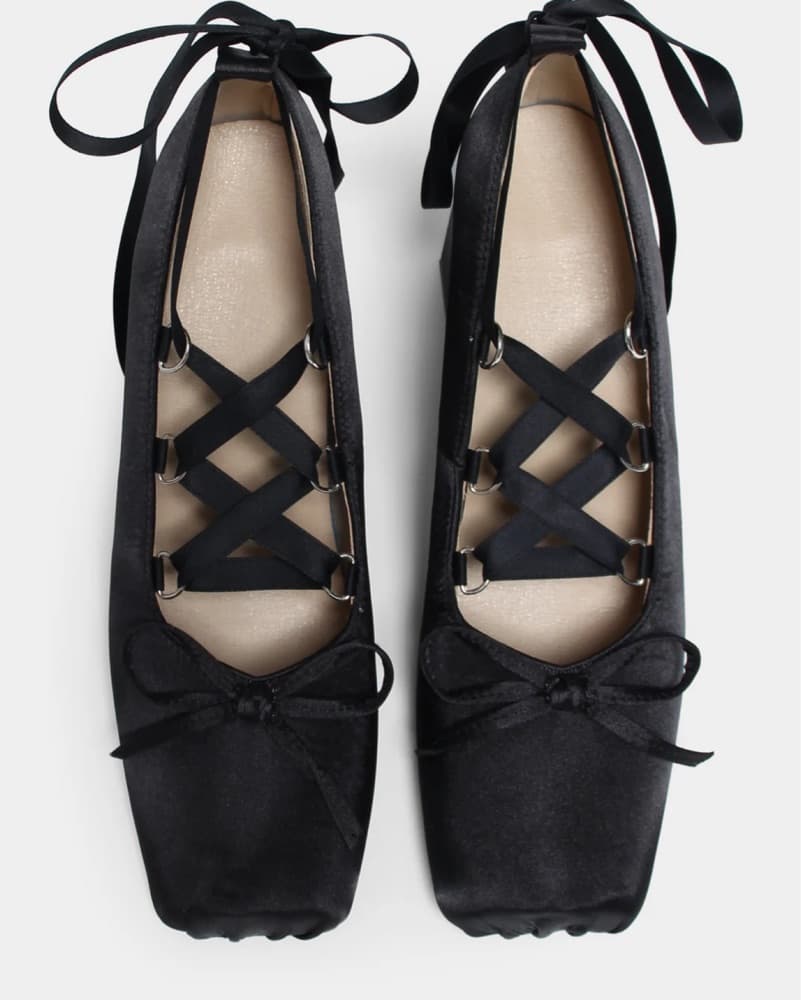Arwen Platforms In Black Satin  - Image 6