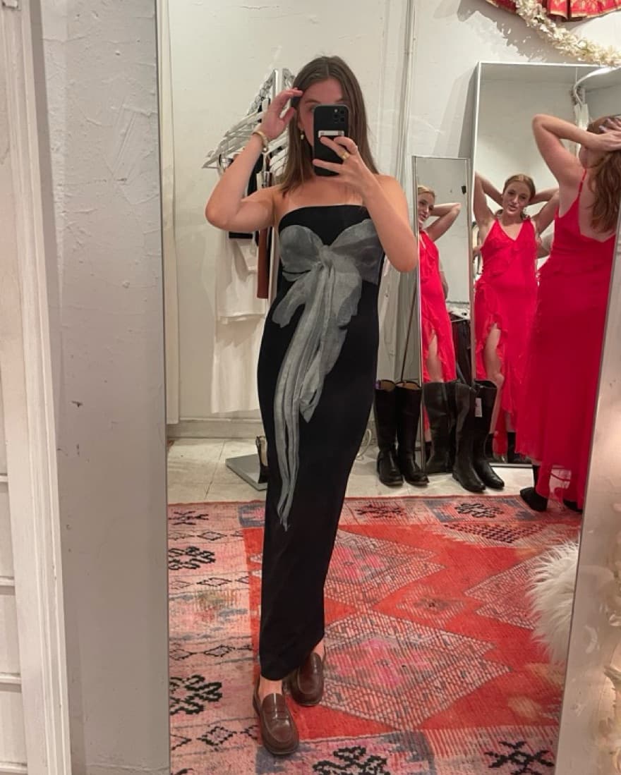 Dana Foley Bow Print Dress - Image 2