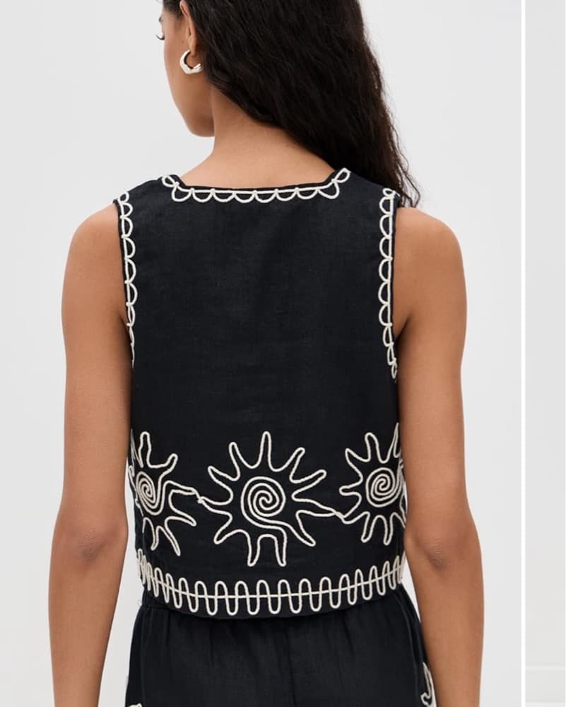 Rails Black Linen Embroidered Set  - Image 5
