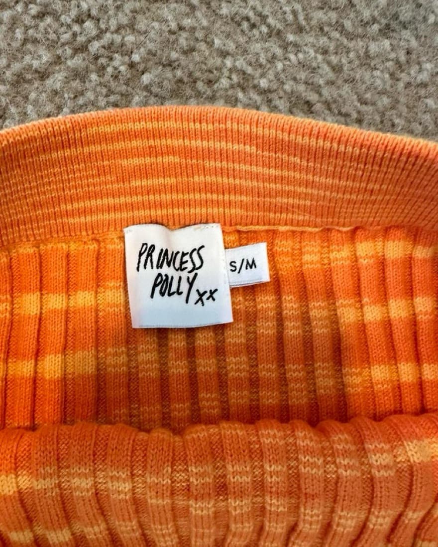 Princess Polly S/M Orange Knit Skirt Set - Image 4