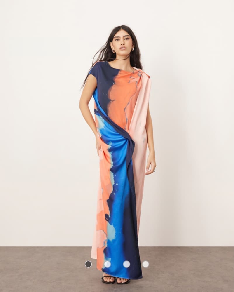 ASOS Arrange Satin Side Drape Maxi Dress - Image 1