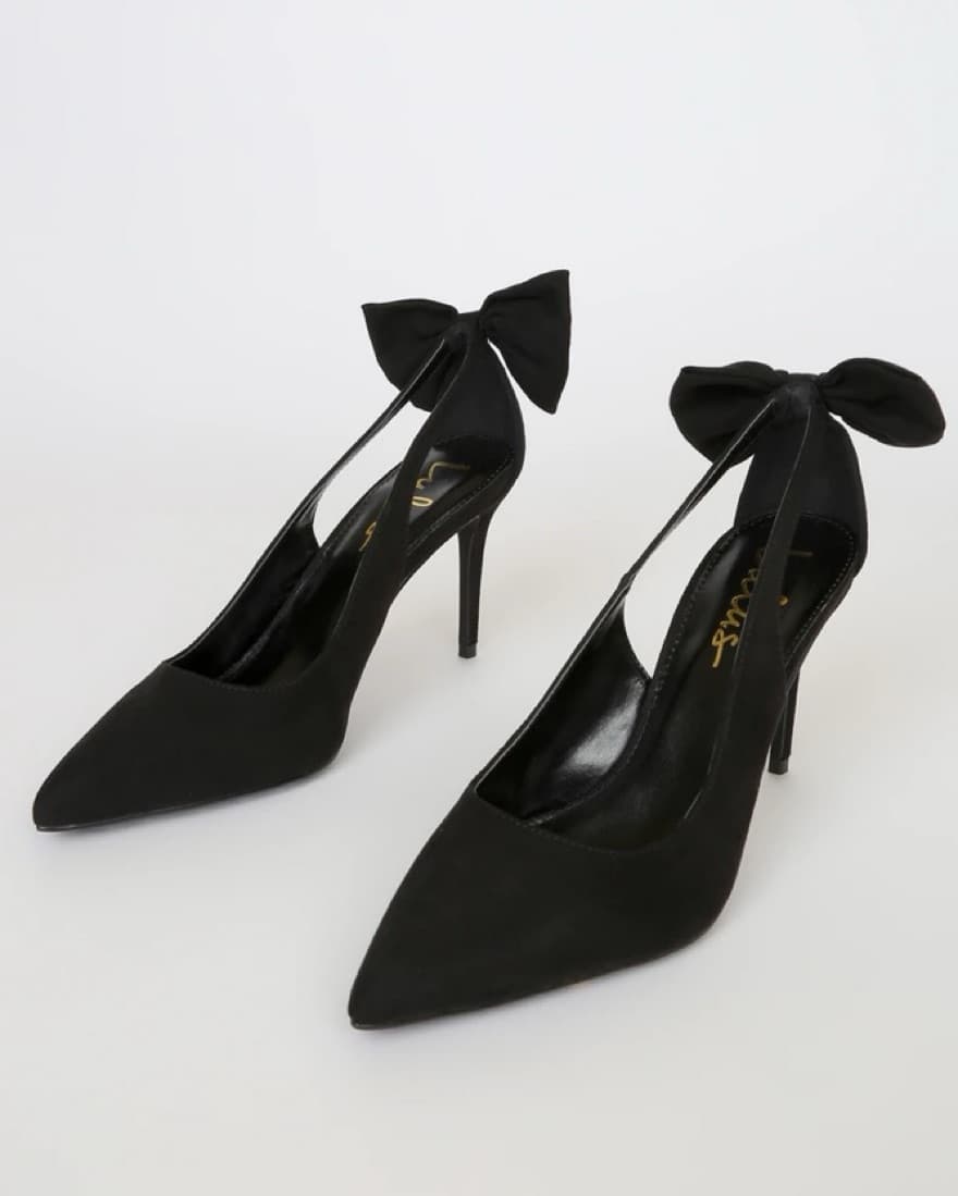 Sarika Black Suede Pointed-Toe Slingback - Image 3