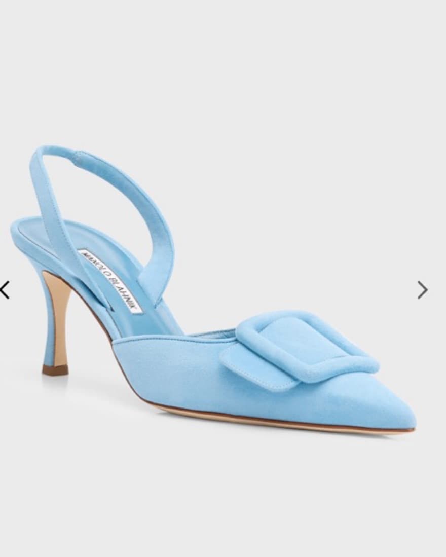 Manolo Suede Sling Backs - Image 3