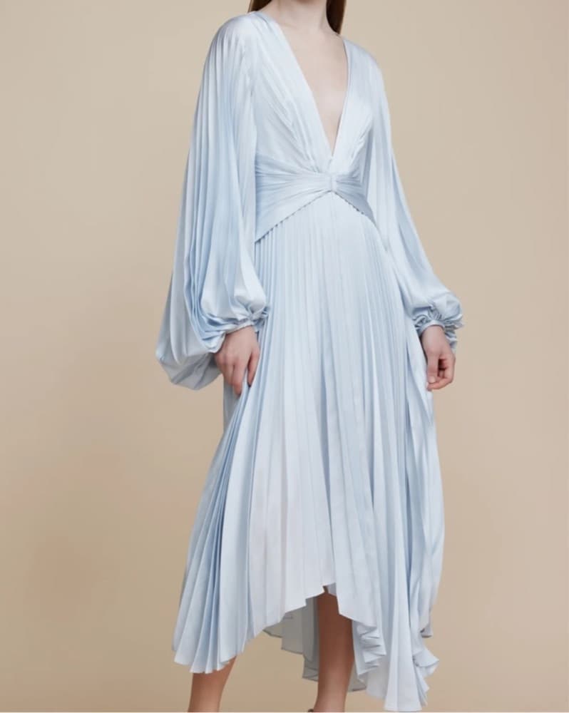 Acler Palms Dress in Icy/Light Blue - Image 2