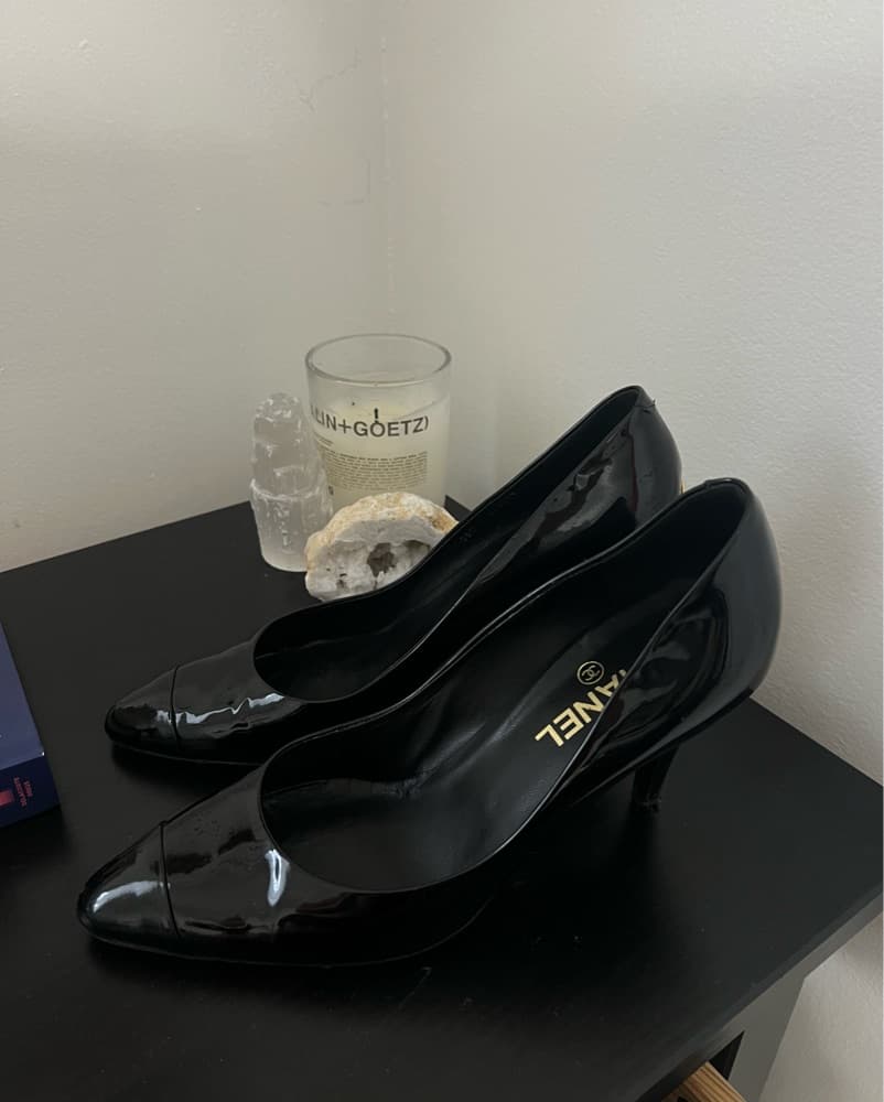 Chanel Glossy Black Pumps - Image 1