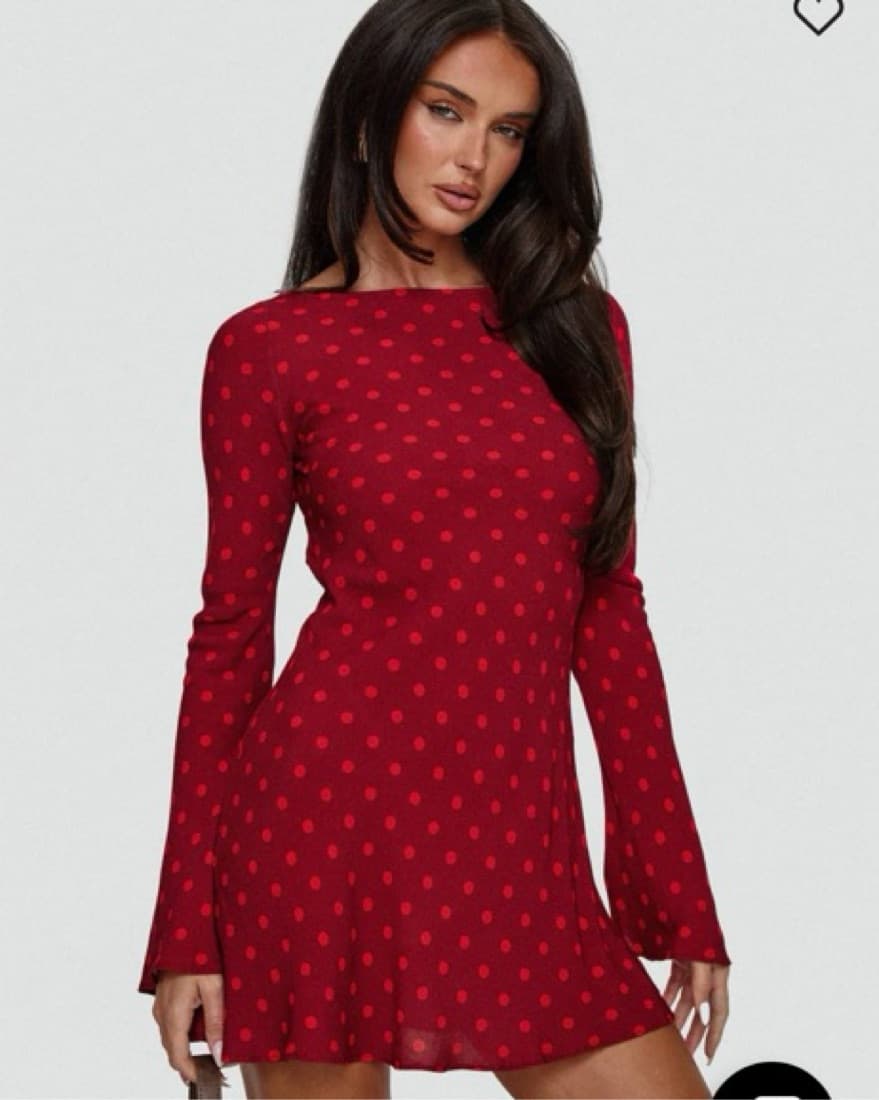 Red Polka Dot Mini Dress - Image 3