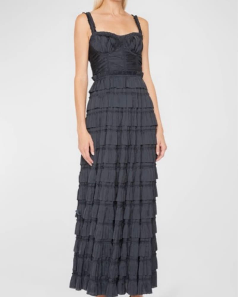 Ulla Johnson Camille Tiered Satin Gown - Image 5