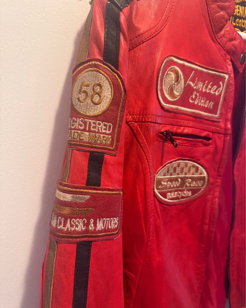 Vintage Red Motorcycle Jacket - Image 2
