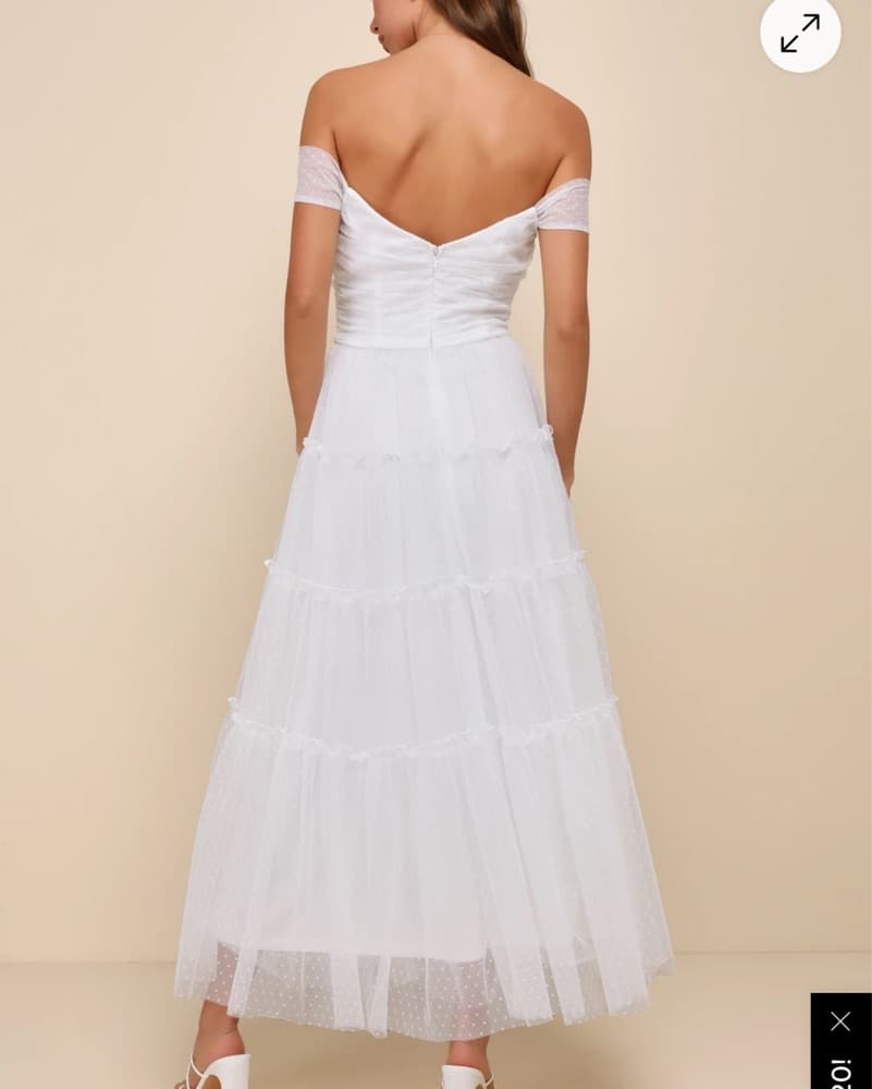 Lulu's White Off-Shoulder Gown for Bride - Image 2