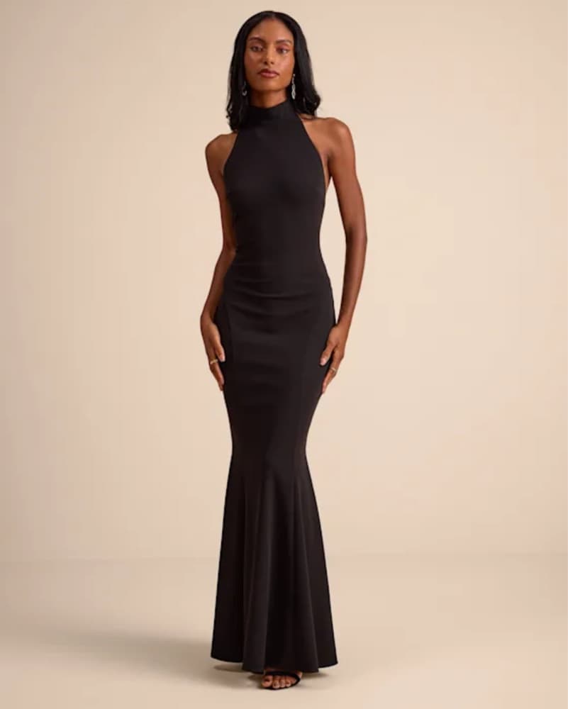 Black Halter Dress - Image 1