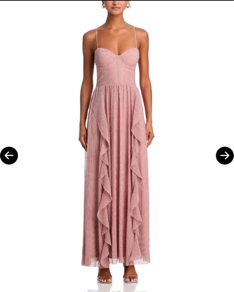 Aqua x Wicked Metallic Soft Pink Dress - Image 3