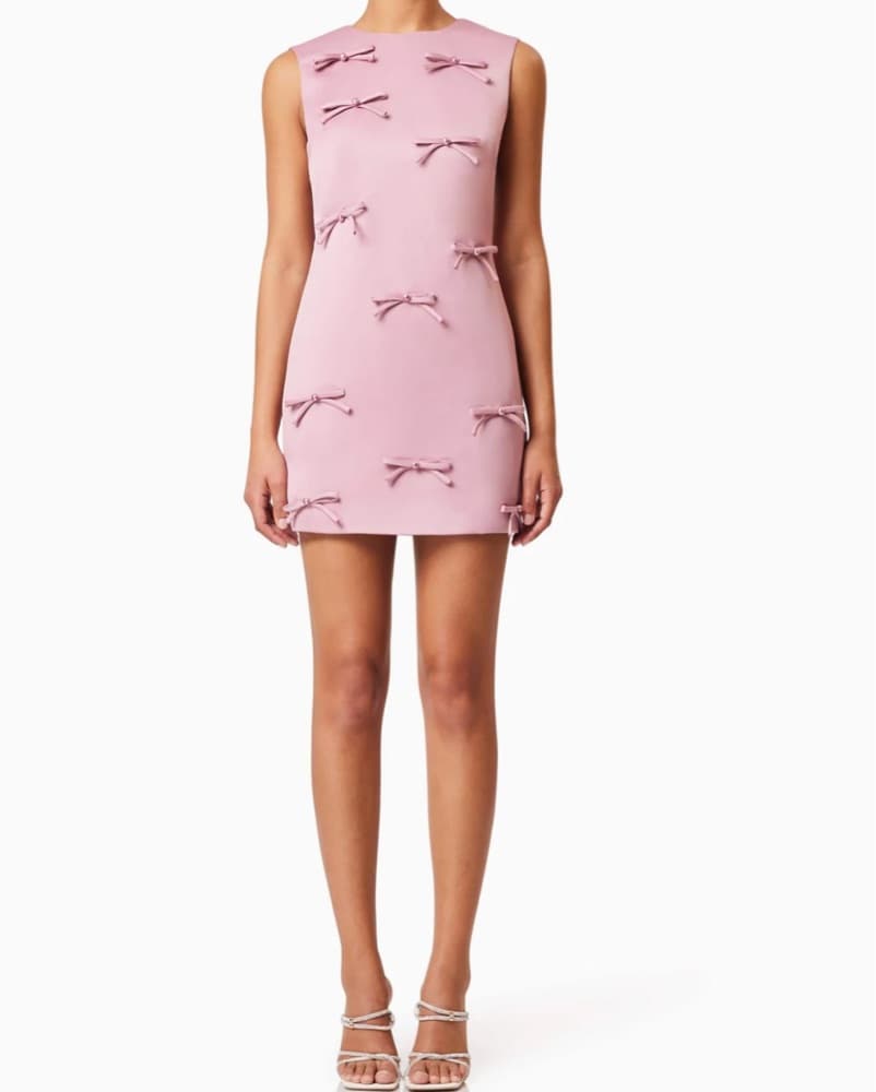 Elliatt Rose Bow Shift Dress in Pink  - Image 1