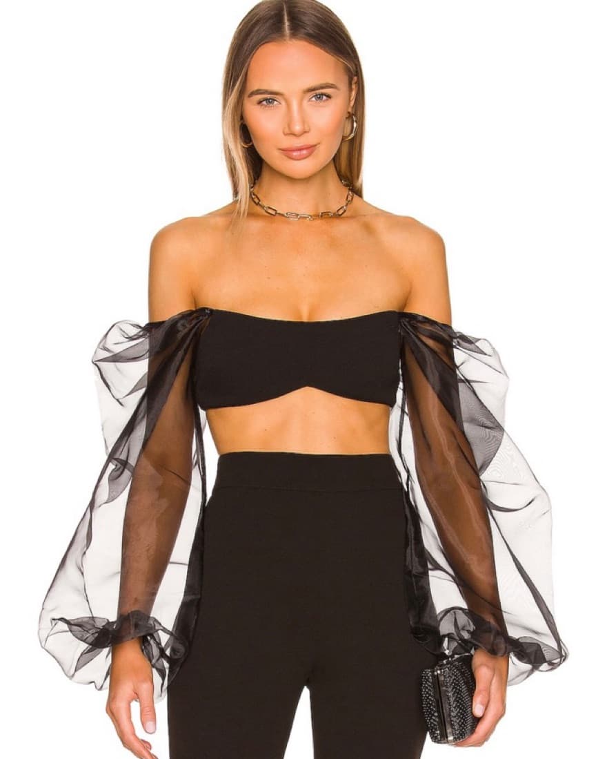 Black Bra Crop Top - Image 1