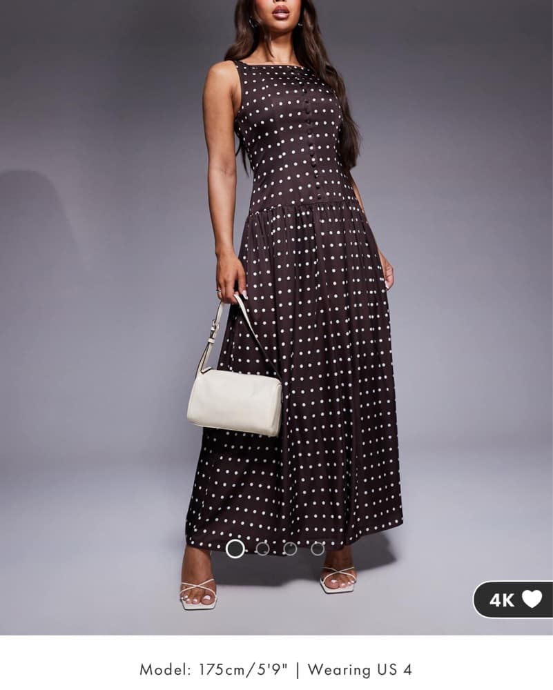  Brown And White Polka Dot Dress - Image 1