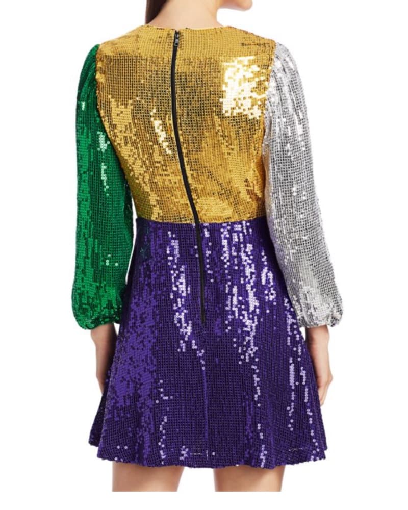 Vibrant Sequin Color Block Dress - Image 3