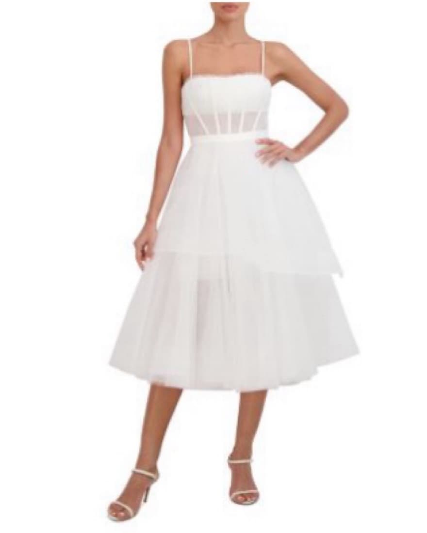 BCBGMAXAZRIA Corset Tiered Evening Dress - Image 1