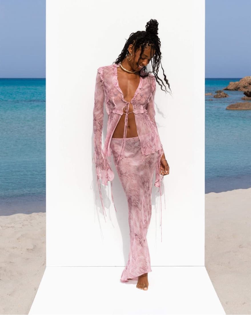 Rat & Boa Cobra Pink Set Blouse & Skirt - Image 4