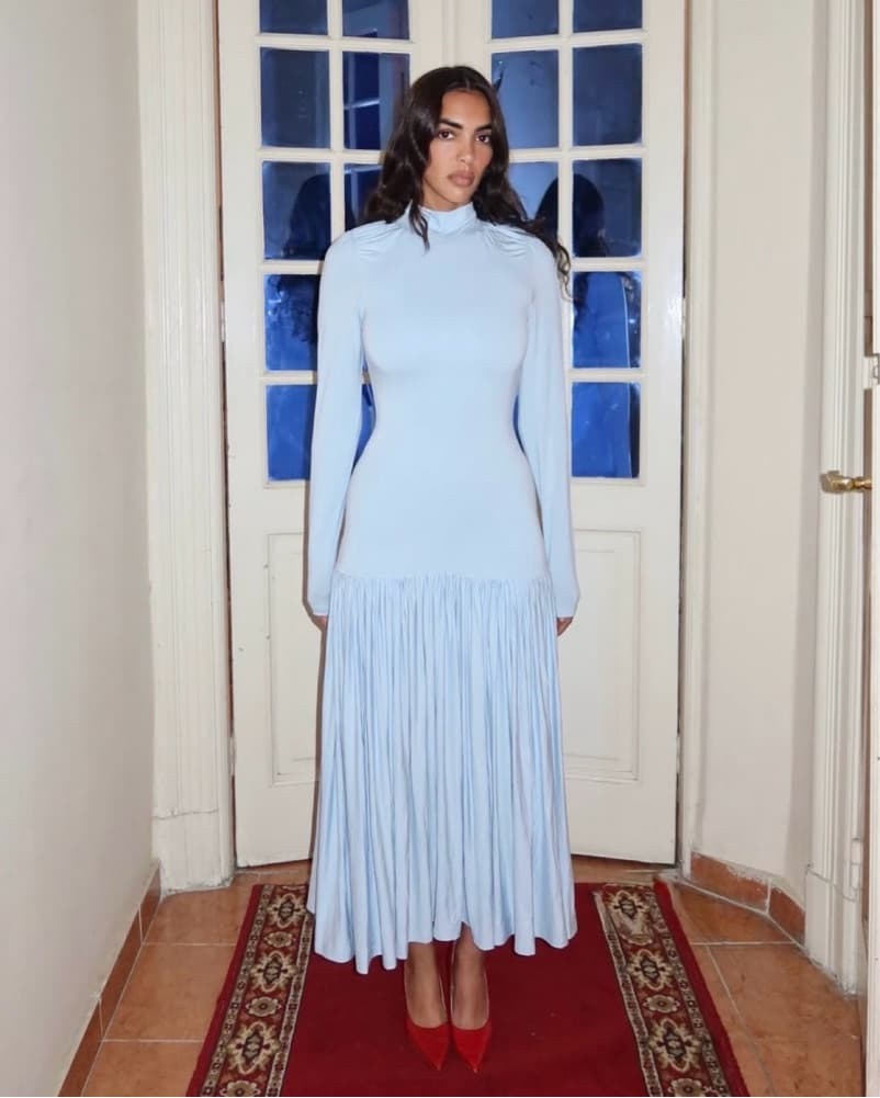 Baby Blue Long Sleeve Dress - Image 1