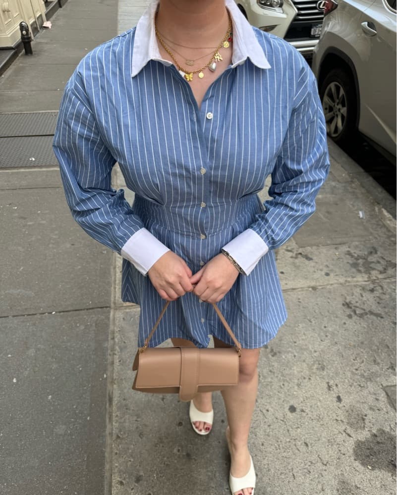 Chic Striped Shirtdress - Image 4