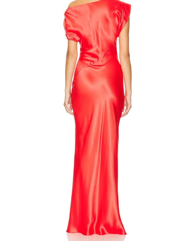 Amanda Uprichard Red Satin Formal Dress - Image 5