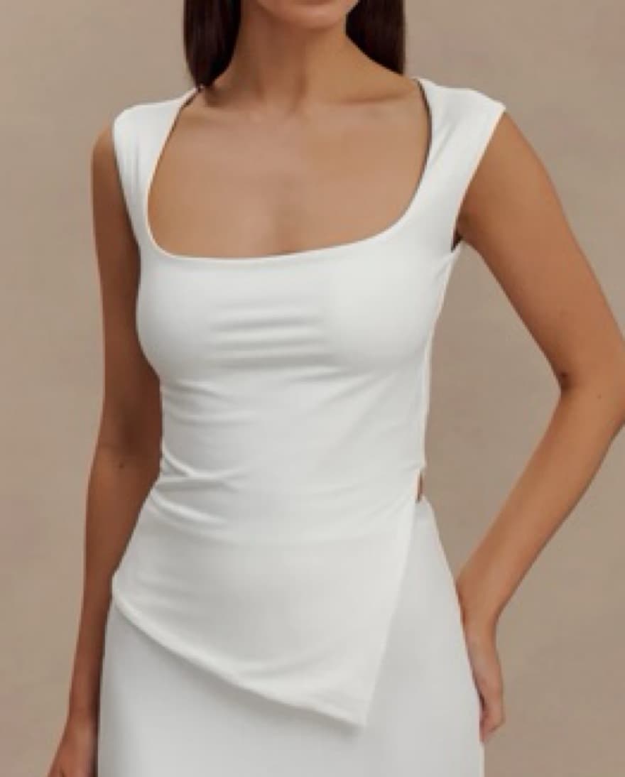 Meshki White asymetrical Top - Image 1
