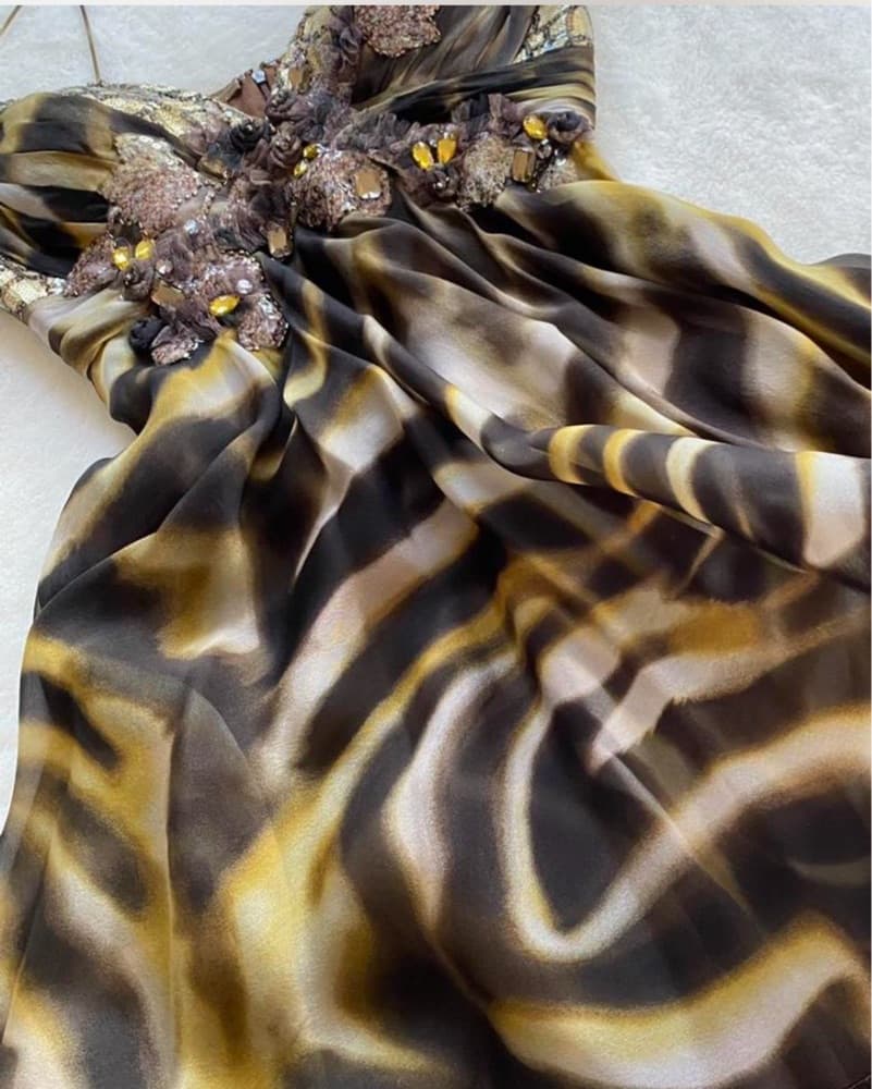 Vintage Silk Animal Print Alberto Makali - Image 2