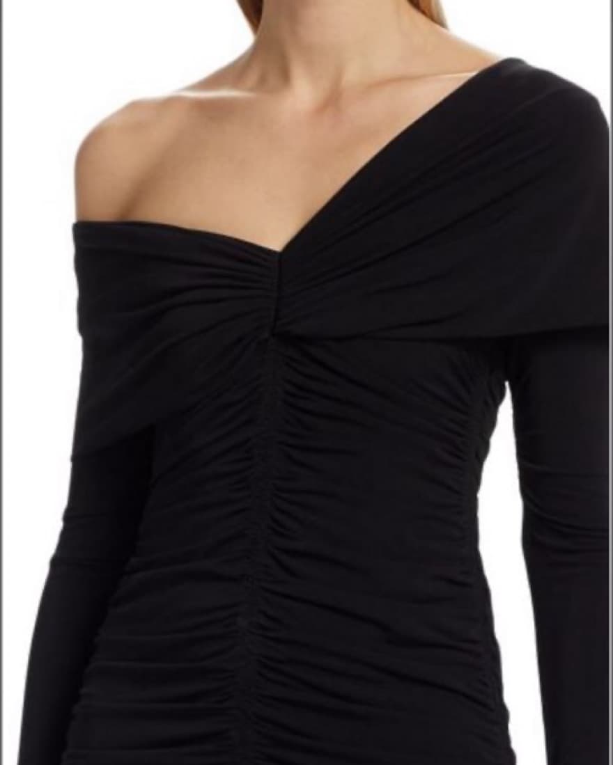 ALC ruched One-Shoulder Black Dress - Image 6