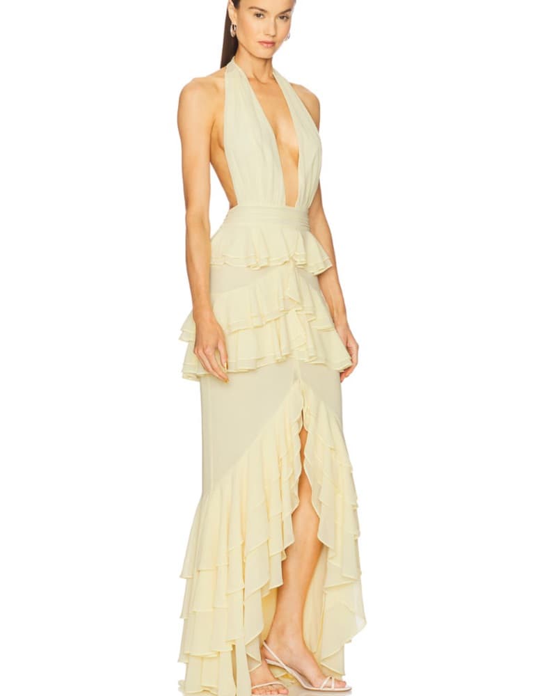Michael Costello Yellow Ruffle Tier  - Image 4