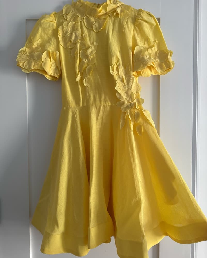 Antonio Melani Linen Floral Yellow Dress - Image 4