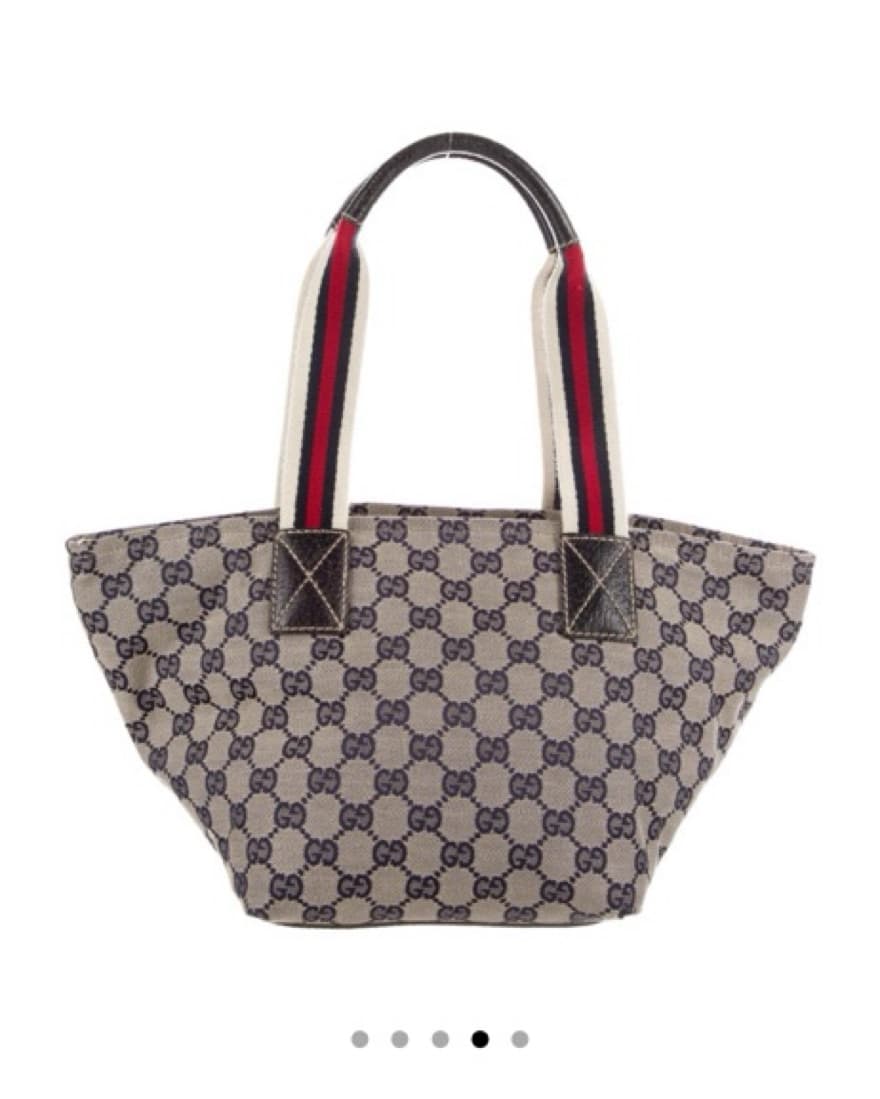 Small gucci canvas web Tote - Image 4