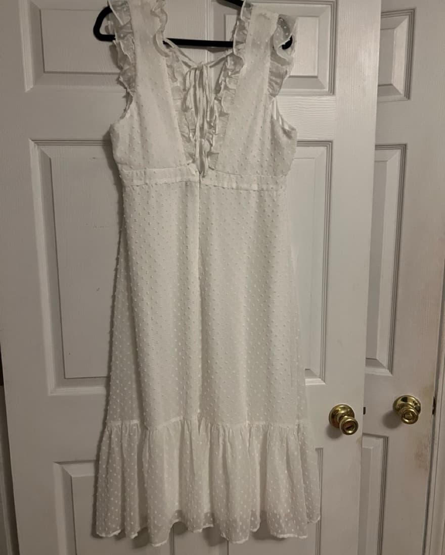 White Midi Bridal Dress - Image 1