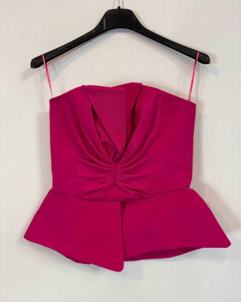 Vibrant Fuchsia Peplum Dress - Image 1