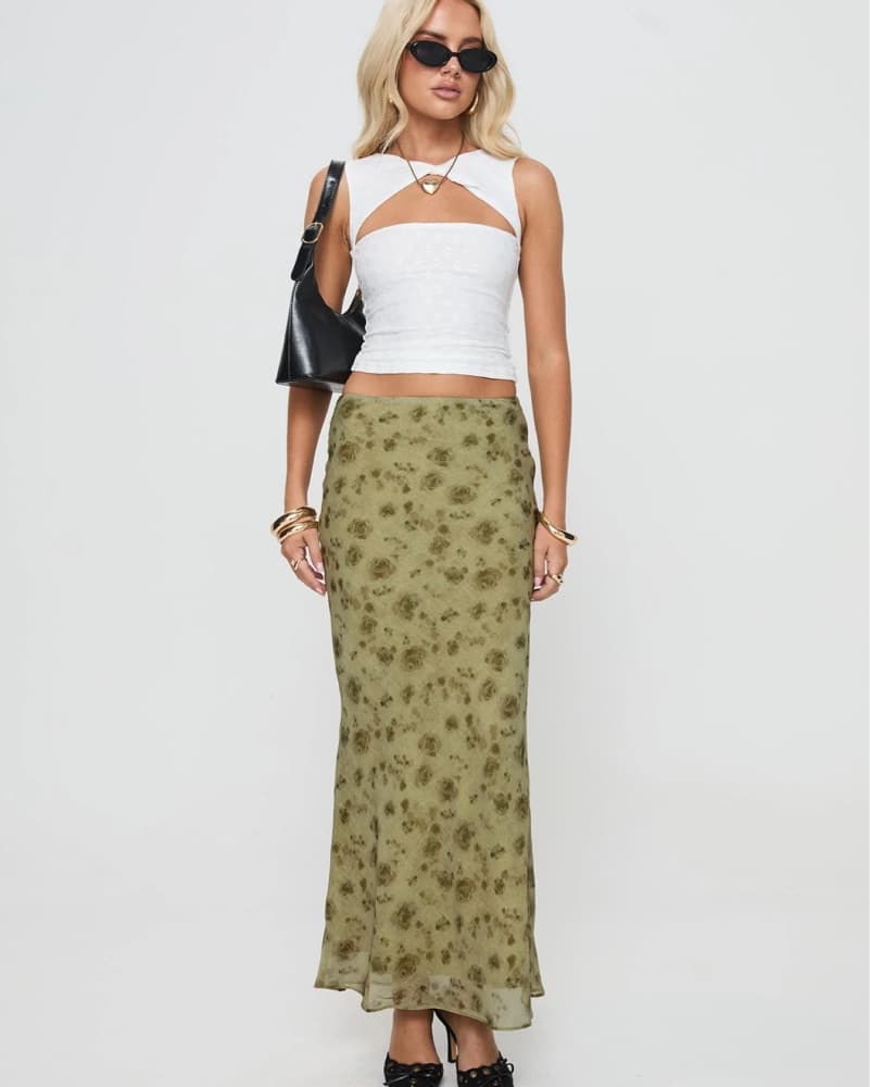 Floral Print Maxi Skirt Princess Polly - Image 1