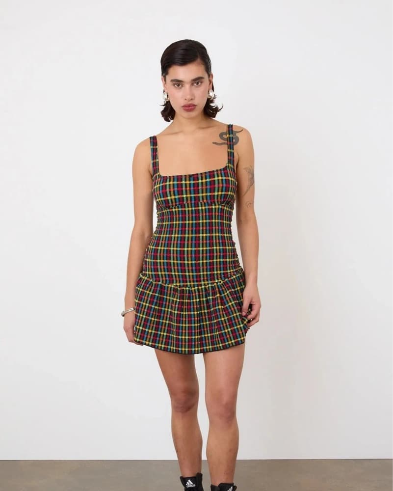 Peachy Den Cindy Frill Dress In Parasol - Image 1
