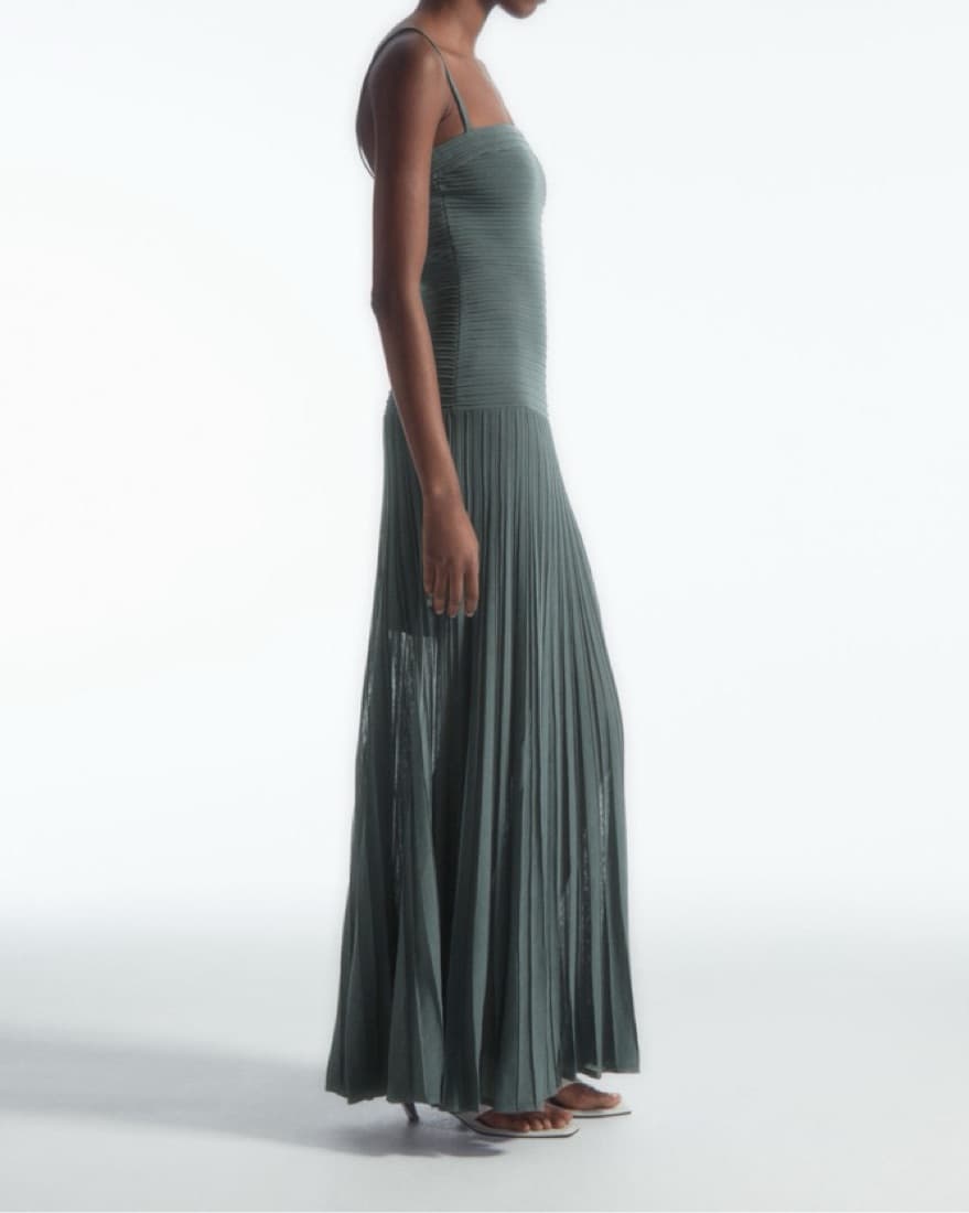 COS Pleated Knitted Maxi Dress - Image 1