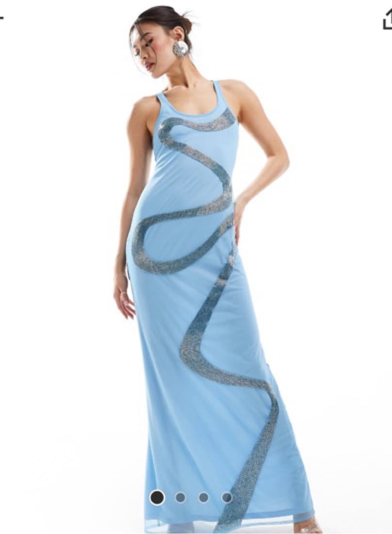 Ethereal Blue Sequin Gown - Image 1