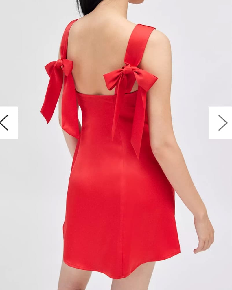 Vibrant Red Bow-Back Dress - Image 1