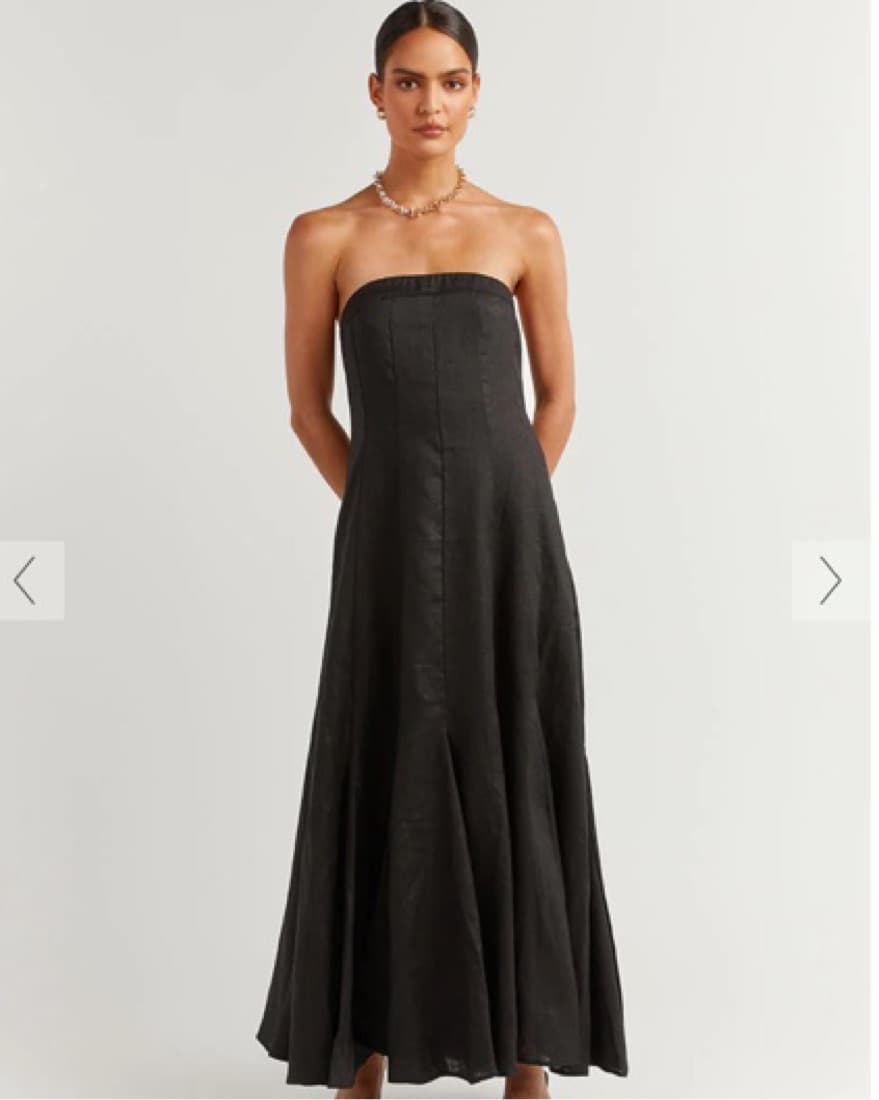 DISSH Black Linen Midi Dress - Image 1